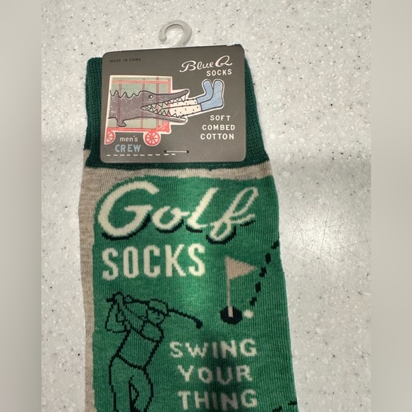 NWT Blue Q Men's Funny Novelty GOLF Crazy Crew Socks with Sayings fit sh… - Picture 3 of 7